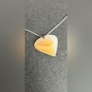 Heart Pendant Natural Baltic Amber Gold Jewelry Gift With‎ Necklace